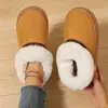 Zapatos de felpa de algodón cálidos de invierno para el hogar, interiores y exteriores, para parejas, con tacón, antideslizantes, de suela gruesa, ligeros, sencillos, transfronterizos