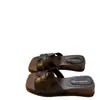 Sandalias Estilo Francés para Mujer 2026 Nueva Moda de Verano Color Sólido Punta Cuadrada Punta Abierta Versátiles Pantuflas para Mujer para Uso Exterior en Verano