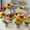 Boneca de Tecido Engraçada Popular Transfronteiriça Plantas Ornamentos de Mesa Plantas em Vasos de Lã Tricotados Buquê de Halloween Presentes
