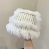 Gorro de Punto de Piel de Conejo para Otoño e Invierno para Mujer, Circunferencia de Cabeza Grande, Cálido Sombrero de Pescador, Gorro de Moda para Otoño e Invierno para Mujer, Sensación de Alta Gama