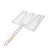 Pinza para Pescado a la Parrilla de Acero Inoxidable Rejilla para Pescado a la Parrilla Pinza de Malla para Pescado a la Parrilla Pinza de Malla para Barbacoa Tabla Utensilio Redondo para Barbacoa Comercial Tamaño Grande