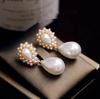 Pendientes de perlas de estilo coreano con aguja de plata, versátiles, de moda retro, estilo OL, elegantes, serie de perlas.