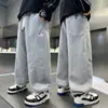 Calças Cargo Largas para Meninos Marca Tendência Casuais de Perna Larga Longas para Crianças de Meia-Idade e Grandes Estilo Primavera/Outono Moda Versátil Calças Esportivas Roupa de Outono