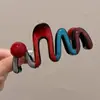 Pinza para el pelo de verano estilo ins con bloques de color para mujer, pasador lindo de lunares japoneses para niña, pinza de tiburón grande para recogidos.