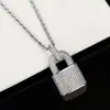Collar de Cadena de Hip Hop Transfronterizo Europeo y Americano Jinse Colgante Simple de Moda para Hombres y Mujeres Chapado en Oro Totalmente Incrustado con Diamantes Collar de Circonita