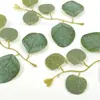 Melhor Venda da Amazon Seda Sintética de Alta Qualidade Estampada Folhas de Eucalipto em Forma de Coração 4 Galhos Materiais para Arranjo de Flores DIY Buquê Decoração