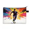 Cartera para monedas grande de temática de fútbol nueva de Temu transfronteriza, bolsa simple cuadrada para almacenamiento de papelería, estuche para lápices de gran capacidad para estudiantes