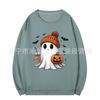 Estación Independiente de Amazon Sudadera con Cuello Redondo Personalizada Vestido de Halloween Estampado de Fantasma Holgado Talla Grande Conjunto de Vestido