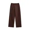 Pantalones Casuales de Pierna Recta, Corte Holgado Adelgazante, Largo Hasta el Suelo, Textura Como Nube 672-26 para Mujer, Estilo Verano, Versión Coreana, Estilo Blogger Ins