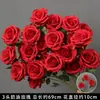 Flores de Rosa Crema de 3 Cabezas Decoración de Fondo de Boda Flores de Bordillo Materiales para Arreglos Florales Boda Estilo Europeo Flores de Seda Flores Artificiales