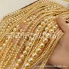 Cuentas Redondas de Vidrio Imitación Perla Swarovski de Alto Brillo con Agujero Recto para DIY Accesorios de Joyería para Collares Hechos a Mano