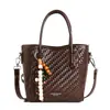 Bolsa de Palha Tecida Retrô Pequena Tote Bag Estilo Férias Feminina Bolsa Transversal Simples Temperamento Versátil Ombro Único Mini Bolsa Feminina