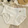 Pantaletas de Algodón Puro con Estampado Floral Pequeño, Sin Costuras, para Niñas, Entrepierna Amigable con la Piel, Estilo Japonés, Braguitas de Verano Sin Costuras, Transpirables y con Sensación de No Llevar Nada