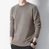 Suéter de Cuello Redondo para Hombre Otoño e Invierno Terciopelo Engrosado Cálido Prenda Interior Todo en Uno Terciopelo Talla Grande Suéter Básico Venta al por Mayor