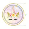 Nuevo Juego de Fiesta de Cumpleaños para Niños con Bandeja de Papel Mágico de Unicornio, Vaso de Papel Color Arcoíris, Servilleta de Papel, Plato de Papel, Cuchillo, Tenedor y Cuchara