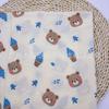 Tela de crepé de algodón de doble capa con estampado de animales de dibujos animados, gasa para bebé, ropa de bebé, pijamas, mantas.