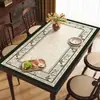 Jogo americano de mesa de jantar de alta qualidade estilo americano vintage, à prova d'água, à prova de óleo, resistente ao calor, toalha de mesa lavável, protetor de mesa de couro PVC
