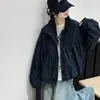 Chaqueta Corta Casual para Niñas 2026 Nuevo Estilo Cremallera Cuello con Cordón Chaqueta Holgada Top Moderno Versátil para Niños Mayores Tendencia