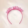 Chapéu de Aniversário Estilo Ins com Glitter Feliz Aniversário Faixa Grande Headwear DIY para Festa de Aniversário