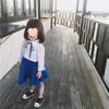 Conjunto de Roupa para Meninas com Gravata, Camisa e Saia Estilo Universitário, Nova Coleção Primavera/Verão 2026 Roupa Infantil para Comércio Exterior, Roupa para Apresentação de 1º de Junho