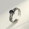 Pag&Mag Anillo Ajustable de Plata S925 Estilo Europeo y Americano Vintage Anillo de Plata Tailandesa con Zirconia en Forma de Lágrima Joyería Estilo Corte