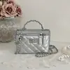 Bolso de mano para mujer con patrón de rombos, exquisito y elegante, nuevo modelo de verano 2026, bolso pequeño cuadrado, bolso cruzado tipo caja con cadena de moda