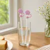 Transfronterizos, en stock, creativas tapas para popote y tapones antipolvo con forma de pata de gato, cubiertas para popote de vasos de té de leche, 8-10 mm, directo del fabricante