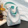 Bolsa de Lona a Cuadros Estilo Coreano Ins para Mujer 2025 Nueva Bolsa Tote de Gran Capacidad Estudiante Casual para Ir al Trabajo Bolso de Hombro