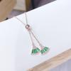 Collar de falda pequeña en forma de abanico con micro incrustaciones de circonita nuevo 2023, cadena de clavícula popular de nicho coreano con ajuste, cadena para el cuello de mujer