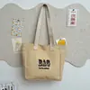 Bolsa de Lona Grande para Mujer, Bolso de Mano Nuevo Simple y Versátil con Letras, Bolso de Hombro para Estudiantes, Clases y Viajes, de Moda
