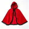 Capa de cosplay de Halloween, capa de estilo oscuro, capa con capucha navideña de Caperucita Roja para cosplay de rol de anime europeo y americano