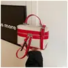 Nuevo Costura de Color Contrastante 2025 Nuevo Popular Estilo Occidental Gran Capacidad Caja Moda Bolso Caja Portátil Cruzado al Hombro