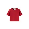 Sumeihui 2026 Primavera e Verão Novo Design de Nicho Cropped Camiseta de Manga Curta com Gola Redonda Vkc para Mulheres