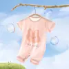 Ropa de una pieza para bebé, Ropa de verano transpirable con aire acondicionado para bebé, Pijama fino para recién nacido, Mameluco de manga larga