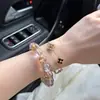 Pulsera de Flor de Oro Foil Natural Amatista de Bolivia para Éxito en Exámenes, Pulsera de Cristal para Atraer Riqueza y Buena Suerte, Joyería de Mano