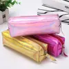 Estuche de lápices bolsa para bolígrafo láser niña coreana corazón simple bolsa de lápices estudiante niña creativo lindo bolsa de almacenamiento cilíndrica
