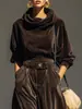 Estação Independente Amazon de Roupas Europeias e Americanas 2025 Conjunto de Duas Peças com Blusa com Capuz de Manga Longa e Calça Harem Solta