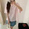 Camiseta de Manga Corta para Mujer Lyocell Tencel Estilo Coreano, Nueva Texturizada Holgada Versátil Cuello Redondo, Otoño 2026