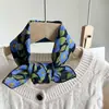 Pañuelo Cuadrado Pequeño de Algodón y Lino Floral Delgado para Primavera y Verano para Mujer, Pañuelo de Seda Estampado Versátil, Pañuelo Decorativo Multifuncional para la Cabeza y Lazo para el Cabello