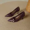 Zapatos de Salón para Mujer de Charol con Punta Fina y Escote Bajo, Tacones Finos y Hebilla Metálica, Versátiles para el Trabajo, Elegantes Zapatos Nuevos de Primavera con Tacón Alto, Personalizables