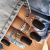Deseo AliExpress Joyería de Comercio Exterior Retro Simple Elefante Hoja Flecha Juego de Seis Piezas Juego de Anillos para Nudillos para Mujer