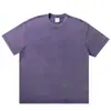 Camiseta Vintage Lavada de Peso Pesado de 300g con Efecto Copo de Nieve, Estilo Retro Americano, Cuello Redondo, Manga Corta, Unisex, Versátil para Verano, Diseño Estampado