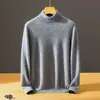 Nuevo suéter de cachemira Baicai Rong para hombre, cuello alto, otoño/invierno 2026, color liso, ligero, lujoso, versátil, top casual