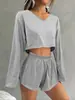 En stock Europa y Estados Unidos ropa de mujer transfronteriza otoño e invierno comercio exterior Amazon Temu Europa y Estados Unidos traje de chaqueta de manga larga para mujer shorts