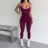 Conjunto de yoga europeo y americano de una pieza transfronterizo para mujer, bloques de color, espalda descubierta, pantalones largos de melocotón para glúteos, ropa integrada para deportes de Pilates y fitness