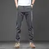 Calça business casual masculina italiana de alta qualidade, corte reto slim fit, elástica, nova, versátil, para primavera e outono de 2026