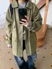 Chamarra de trabajo de estilo retro coreano japonés con cuello solapa y bolsillo FanShun XH Chaqueta de mezclilla nueva de otoño Dongdaemun para mujer