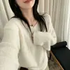 Suéter de Punto Básico para Mujer, Cuello en V, Primavera Otoño Invierno, Estilo Ins, Holgado, Capa Interior, Casual, Versátil, Suéter Base