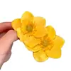Horquilla de Flor Doble Amarillo Brillante Tocado de Vacaciones de Verano en la Costa Dulce Horquilla para Flequillo Lateral Accesorio para el Cabello Flor de Huevo