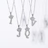 Collar con colgante de corona de plata con letras inglesas, estilo hip hop, personalizado, de lujo, para mujer, estilo antiguo de Australia, Europa y América.